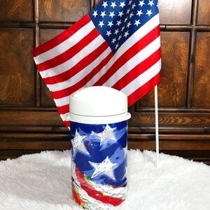 NWOT Igloo 1 Quart Insulated Flip Sip Stars & Stripes Thermos + American Flag